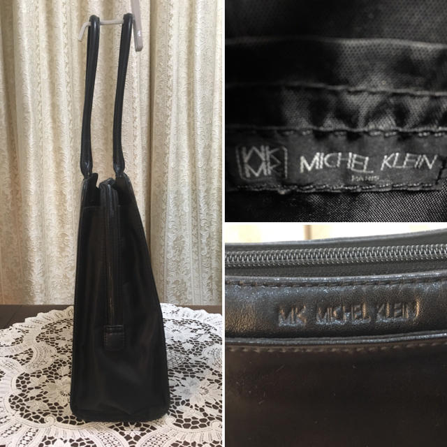 MK MICHEL KLEIN(エムケーミッシェルクラン)のMK MICHEL KLEIN レザー バッグ黒 レディースのバッグ(ハンドバッグ)の商品写真