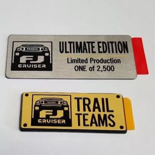 トヨタ(トヨタ)のFJクルーザー トレイルチーム バッジ プレート USトヨタ ultimate(車内アクセサリ)