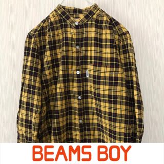 ビームスボーイ(BEAMS BOY)の★美品★ビームスボーイ チェックシャツ ノーカラー BEAMS BOY(シャツ/ブラウス(長袖/七分))