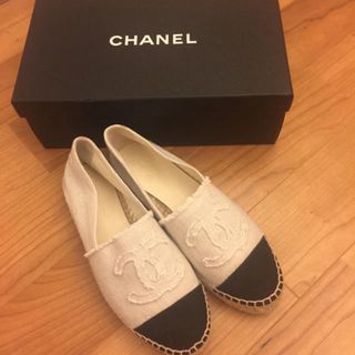 シャネル(CHANEL)のCHANEL エスパドリーユ 37(スリッポン/モカシン)