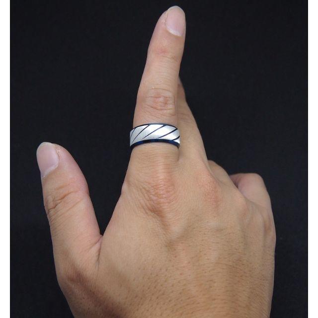 【19号】【ブルー】ステンレスツイルリング　指輪　メンズ　レディース メンズのアクセサリー(リング(指輪))の商品写真
