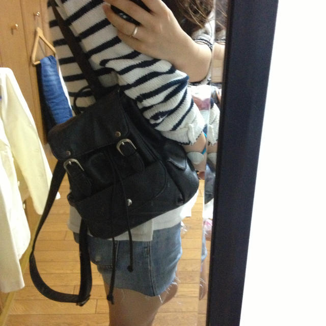 ブラックミニリュック♡ レディースのバッグ(リュック/バックパック)の商品写真