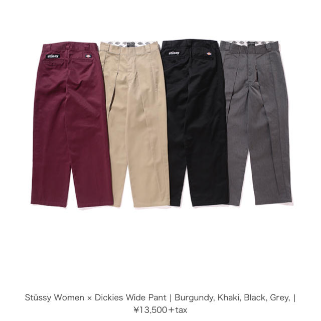 STUSSY(ステューシー)のstussy ディッキーズ ワイドパンツ 黒 ブラック M レディースのパンツ(カジュアルパンツ)の商品写真