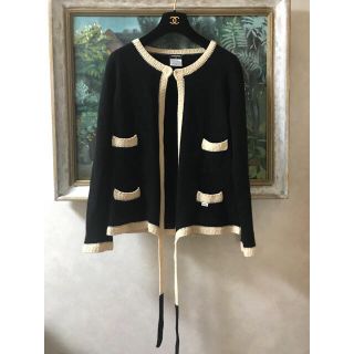 CHANEL☆カシミヤ 美品☆バイカラー☆ニットコート☆カーディガン