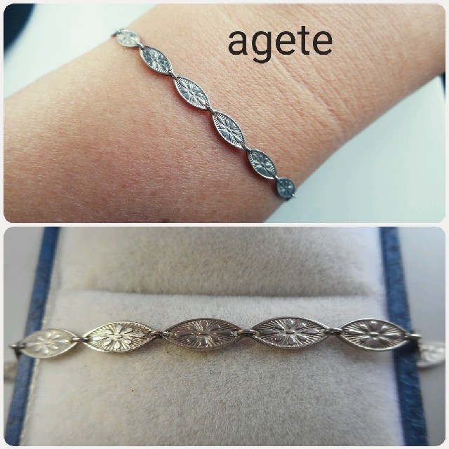 agete(アガット)のageteクラシカルレリーフブレスレット レディースのアクセサリー(アンクレット)の商品写真