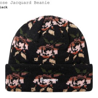 シュプリーム(Supreme)のSupreme Rose Jacquard Beanie Black(ニット帽/ビーニー)