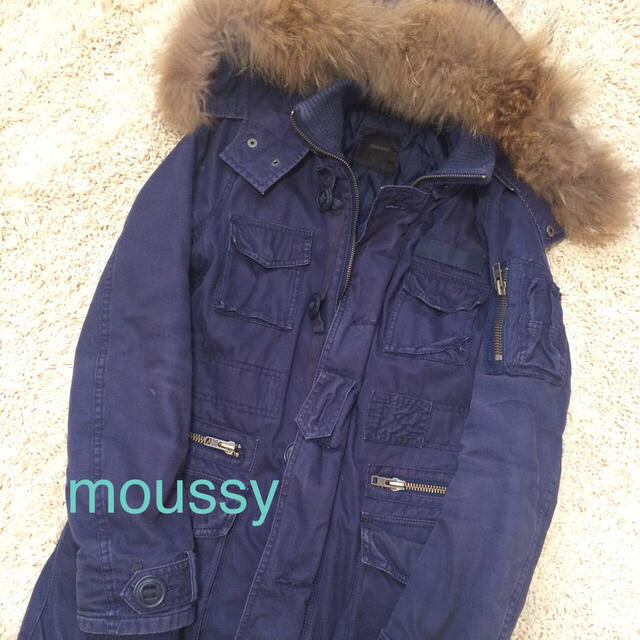 moussy(マウジー)のmoussyネイビーコート レディースのジャケット/アウター(モッズコート)の商品写真