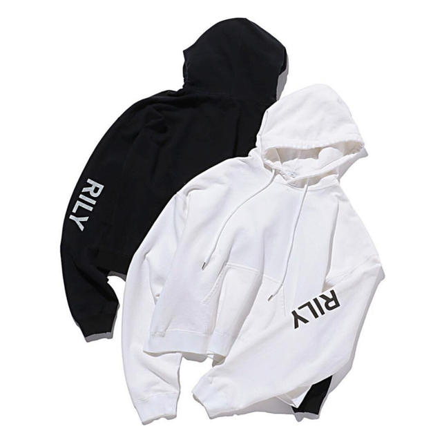 再入荷【即納】 RILY logo hoodie black パーカー