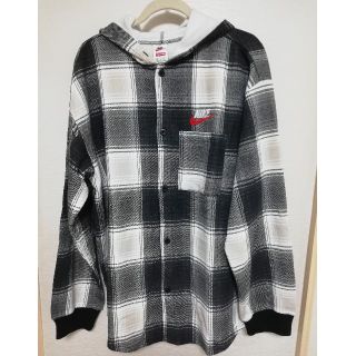 シュプリーム(Supreme)の新品未使用 NIKE × Supreme チェックシャツ 白黒 XL(シャツ)