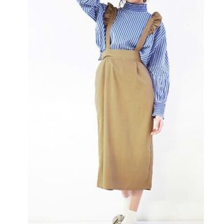 ダブルクローゼット(w closet)の【w closet 】ミモレ丈 サロペットスカート(ひざ丈スカート)