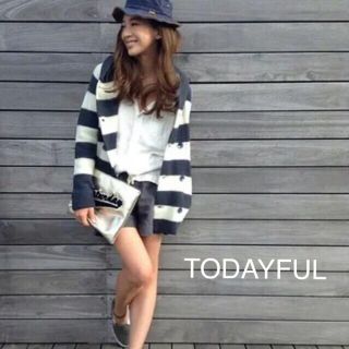 トゥデイフル(TODAYFUL)のTODAYFUL ボーダーニットコート38(その他)