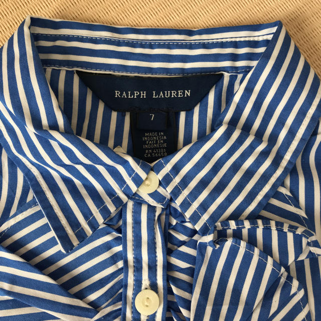 Ralph Lauren(ラルフローレン)のラルフローレン 新品ストライプシャツ 7 キッズ/ベビー/マタニティのキッズ服女の子用(90cm~)(ブラウス)の商品写真