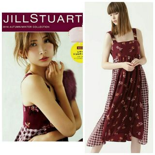 ジルスチュアート(JILLSTUART)のあくび様専用【美品】JILLSTUARTフラワーチェックワンピース ジル紗栄子 (ひざ丈ワンピース)