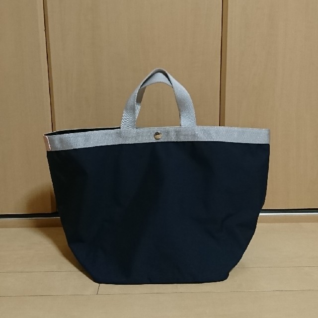 Herve Chapelier 725CS ネイビー×シルバー×ドラジェタグトートバッグ