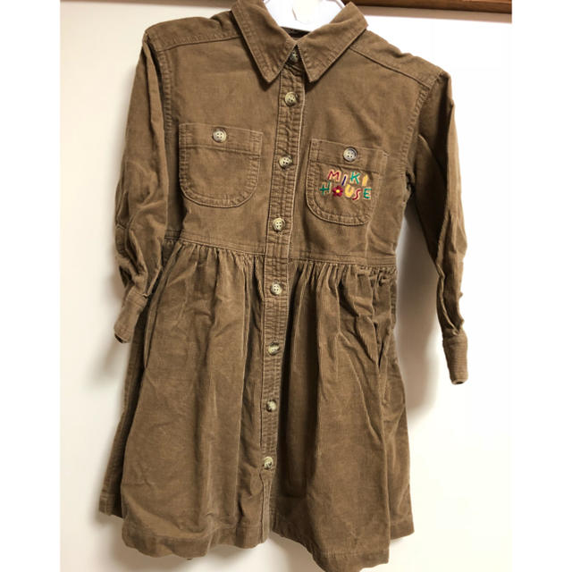 mikihouse(ミキハウス)のミキハウス　コーデュロイ　シャツワンピース　キッズ100 キッズ/ベビー/マタニティのキッズ服女の子用(90cm~)(ワンピース)の商品写真