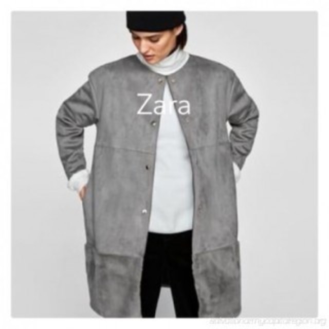 ZARA(ザラ)のZARA　フェイクスエードコート レディースのジャケット/アウター(ノーカラージャケット)の商品写真