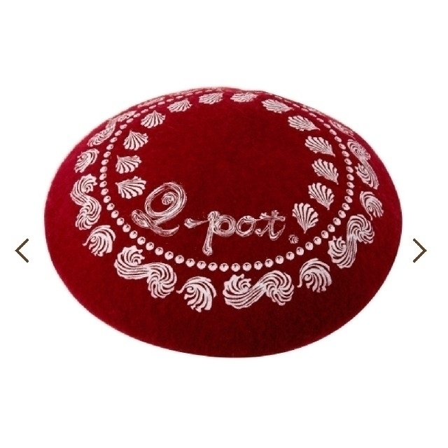 Q-pot.(キューポット)のホイップクリーム ベレー帽 レッド レディースの帽子(ハンチング/ベレー帽)の商品写真