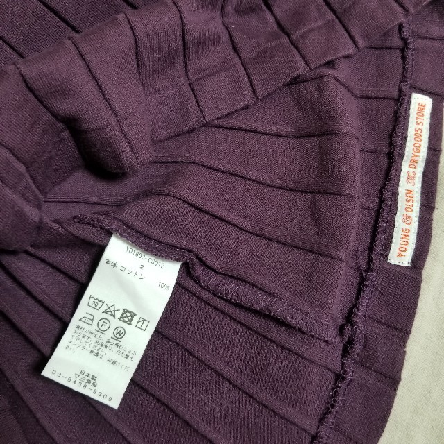 今季PURPLE　YOUNG & OLSEN　リブカットソー（サイズ 2） レディースのトップス(カットソー(長袖/七分))の商品写真