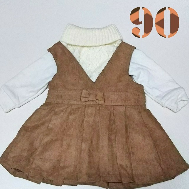 90 ベロアオーバーオール キッズ/ベビー/マタニティのキッズ服女の子用(90cm~)(ワンピース)の商品写真