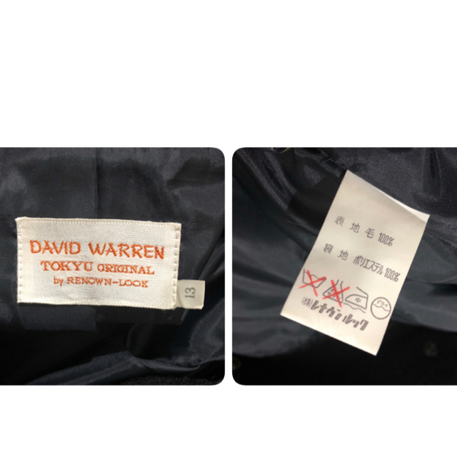 ヴィンテージ古着 ◆ レナウン 日本製 ウール ブラック ロングコート レディースのジャケット/アウター(ロングコート)の商品写真