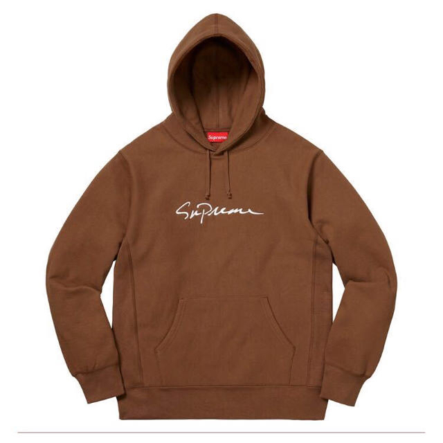 Supreme(シュプリーム)の18aw 茶 Lサイズ Classic Script Hooded  メンズのトップス(パーカー)の商品写真