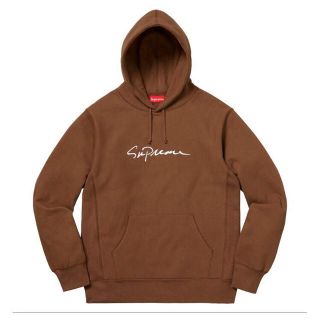 シュプリーム(Supreme)の18aw 茶 Lサイズ Classic Script Hooded (パーカー)