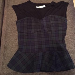 ラグナムーン(LagunaMoon)のチェックドッキングビスチェTOPS(Tシャツ(半袖/袖なし))