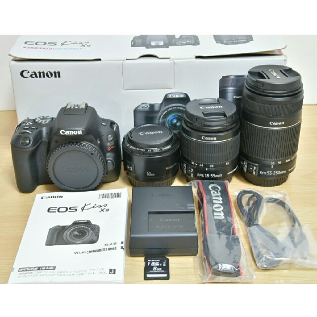 Canon - 新品ボディ Canon EOS Kiss X9 標準&望遠&単焦点レンズセット
