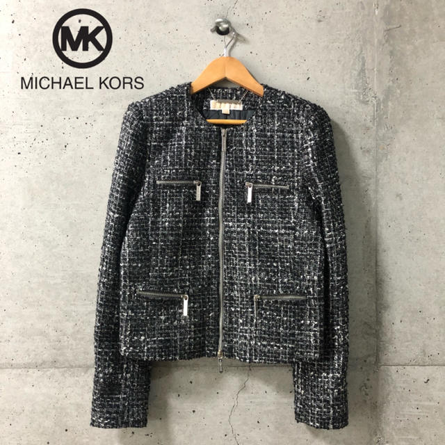 【MICHAEL KORS】ノーカラー ツイードジャケット 2