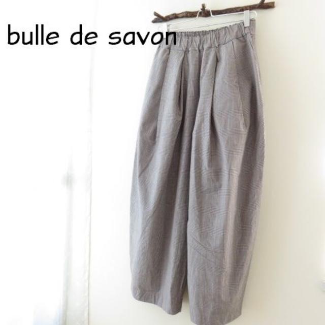 bulle de savon(ビュルデサボン)のbulle de savon ビュルデサボン チェック ゆったり パンツ　秋 レディースのパンツ(カジュアルパンツ)の商品写真