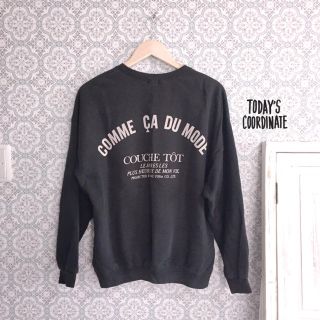 COMME CA DU MODE　スウェット　背面ロゴプリント　ライトブラウン