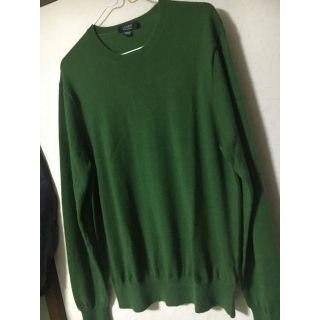 訳あり❣️J.CREW ジェイクルーメンズカシミヤ100%セーター 深緑 L(ニット/セーター)