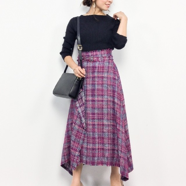 Mila Owen(ミラオーウェン)の☆MilaOwen ミラオーウェン ツイードヘムラインスカート☆ レディースのスカート(ロングスカート)の商品写真