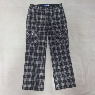 バーバリーブルーレーベル(BURBERRY BLUE LABEL)の希少☆バーバリーブルーレーベル　ブラウンチェックパンツ　完売品(ワークパンツ/カーゴパンツ)