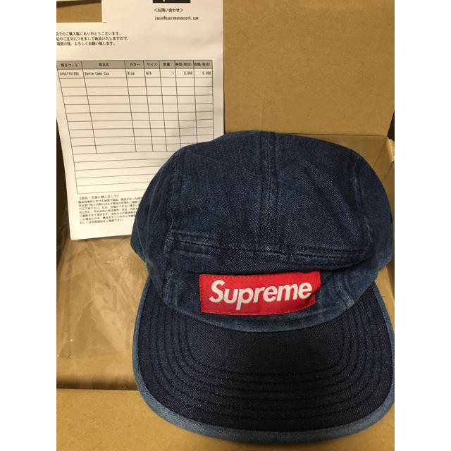 【送料無料】納品書付 18SS Supreme デニム キャンプ キャップ