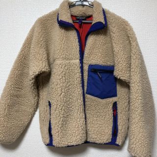 パタゴニア(patagonia)のパタゴニア レトロ レア カーディガン ヴィンテージ  ベージュ 青 美品 (ブルゾン)