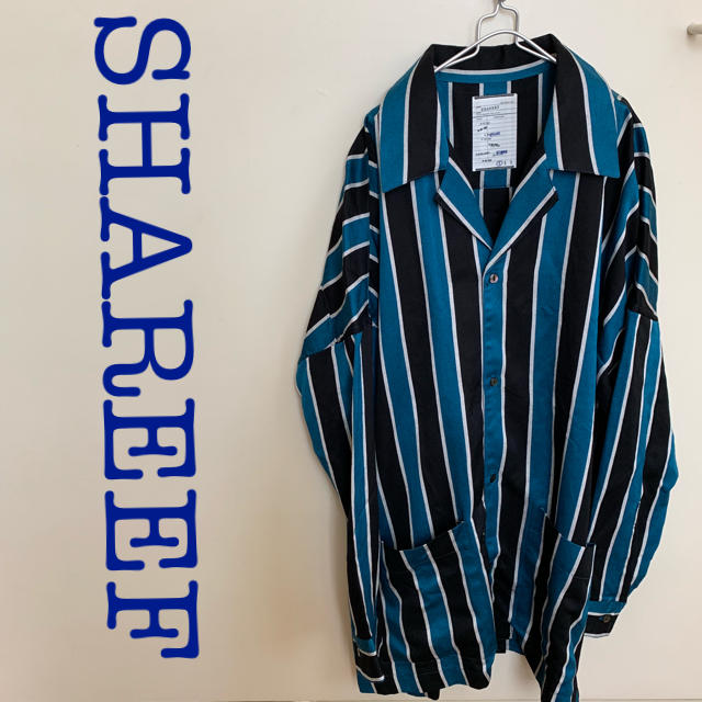 SHAREEF - SHAREEF ストライプパジャマシャツ ブルーの通販 by