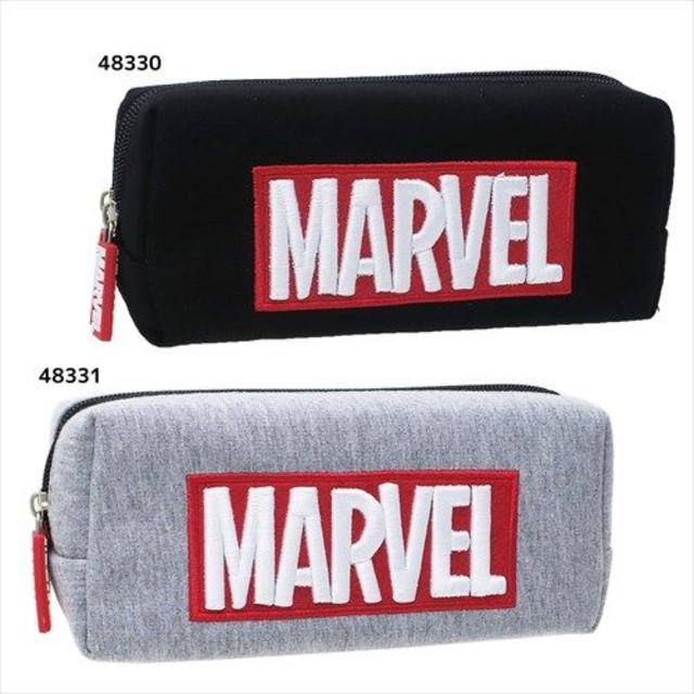 MARVEL ロゴ ツインファスナー ペンケース/グレー インテリア/住まい/日用品の文房具(ペンケース/筆箱)の商品写真