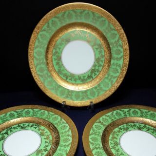 ミントン(MINTON)の★ありす様　古ミントン ２４金「翡翠 草花文」大皿３枚(食器)