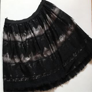 【美品】黒♡レース♡スカート(ひざ丈スカート)