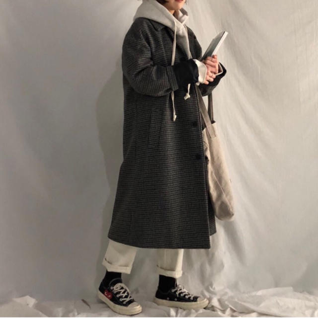 【ニャーオさん専用】ガンクラブチェックコート レディースのジャケット/アウター(ロングコート)の商品写真
