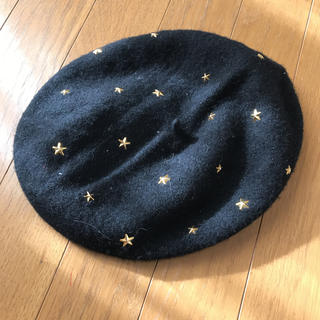 黒のベレー帽(ハンチング/ベレー帽)