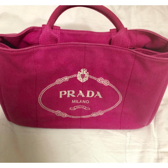 プラダ PRADA キャンバスバッグ カナパ トートバッグ ピンク レディースのバッグ(トートバッグ)の商品写真