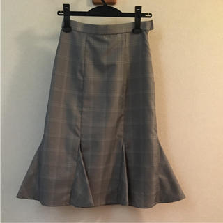 エージーバイアクアガール(AG by aquagirl)のアクアガール グレンチェックマーメイドラインスカート 未使用(ひざ丈スカート)