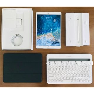 アップル(Apple)の美品iPad Pro 10.5 256GB+アップルペンシル+ケース+キーボード(タブレット)