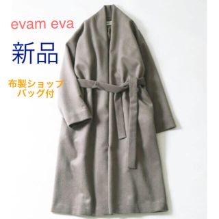 evam eva - 新品 2018aw アンゴラ ウール ガウンコート ブルーグレーの