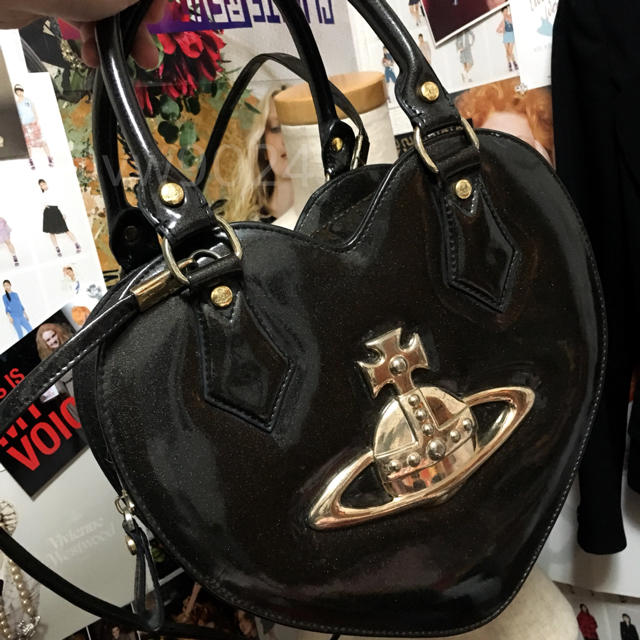 ショルダーバッグハートバッグ ブラック Vivienne westwood