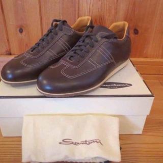 サントーニ(Santoni)のITALY製SANTONIサントーニクラブスニーカー 5 1/2 D.Brown(スニーカー)