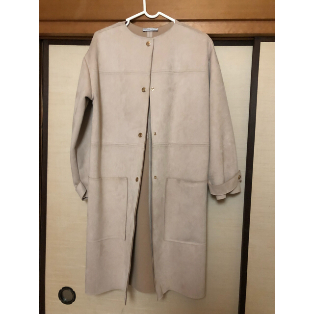 ZARA(ザラ)のザラ ノーカラーコート レディースのジャケット/アウター(ロングコート)の商品写真