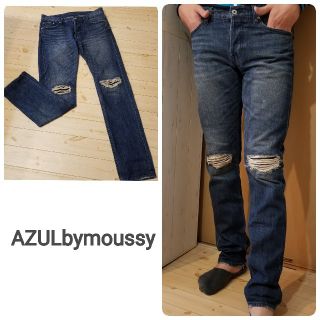 アズールバイマウジー(AZUL by moussy)の【美品】アズール☆ダメージデニム(デニム/ジーンズ)